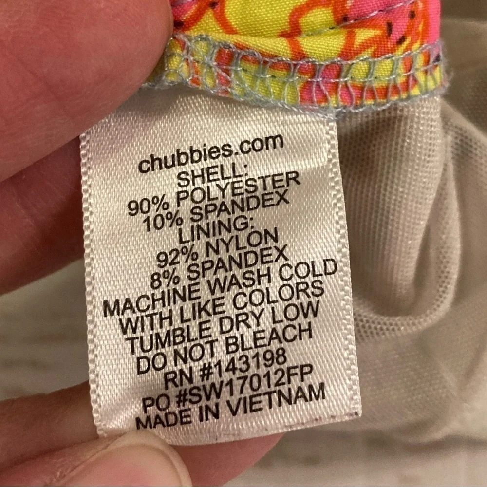 Chubbies Men’s XL Neon Pineapple Swim Trunk Shorts